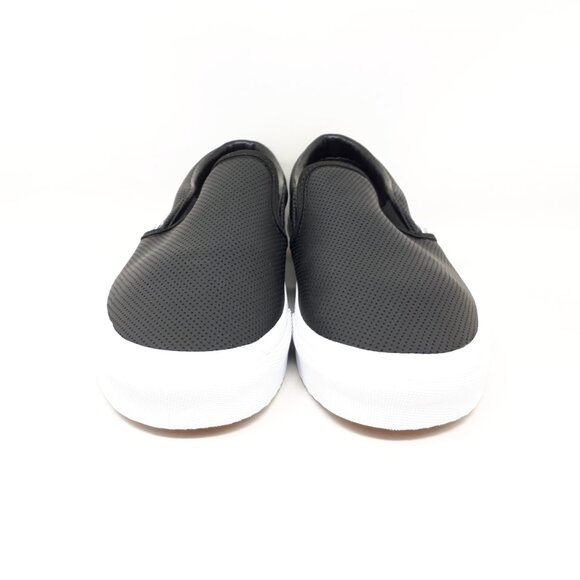 Vans Classic Slip-On Perf Leather Black Skate Casual Shoe Sneaker Womens US Size - Picture 7 of 11